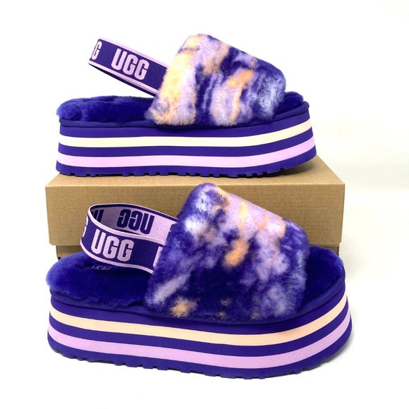 UGG Shoes - UGG Women's Size 1122032 VNGH DISCO MARBLE SLIDES VIOLET Platform Sandal Slipper